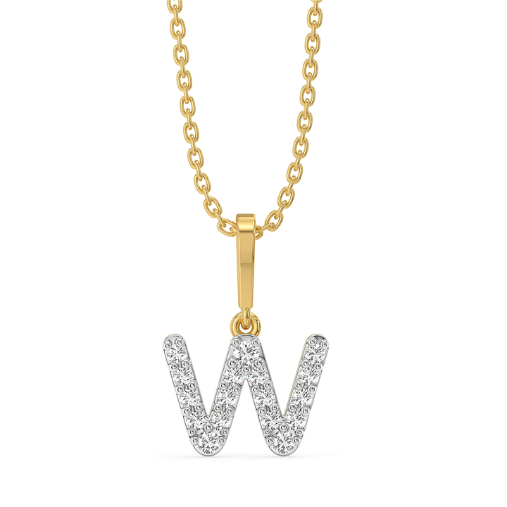 Wink of W-itty - Lab Diamond Alphabet Pendant