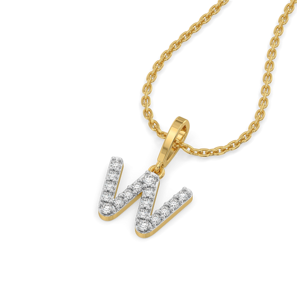 Lukson Wink of W-itty - Lab Grown Diamond Alphabet Pendant Online