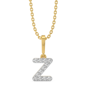 Zig-Zag Z - Lab Diamond Alphabet Pendant