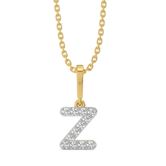 Zig-Zag Z - Lab Diamond Alphabet Pendant