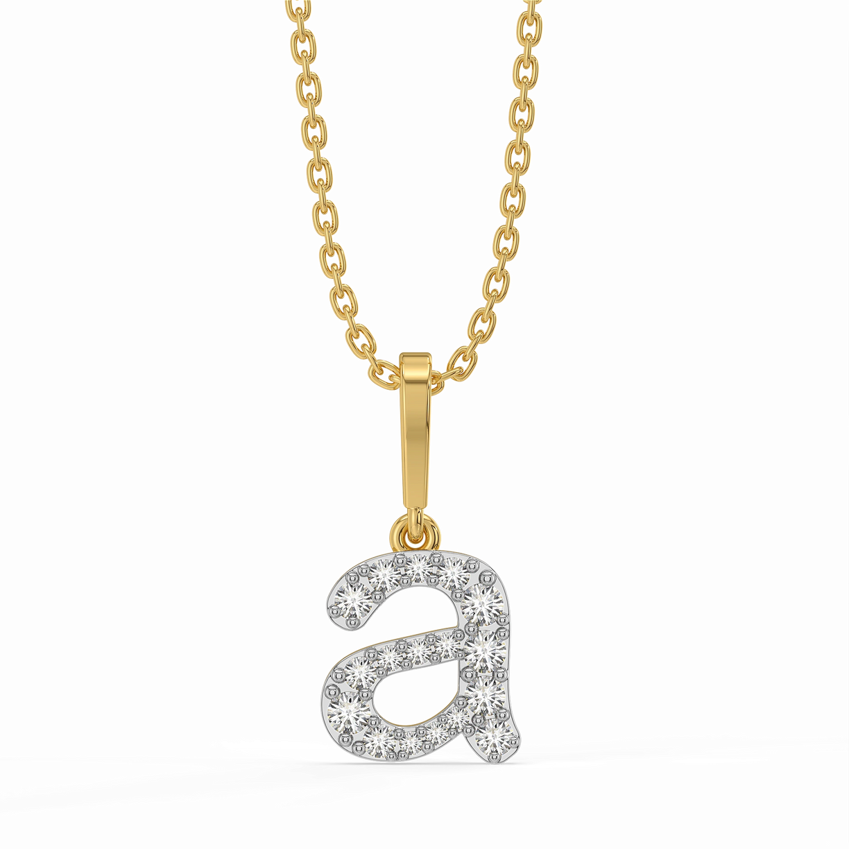 All About A - Lab Diamond Alphabet Pendant