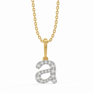 All About A - Lab Diamond Alphabet Pendant