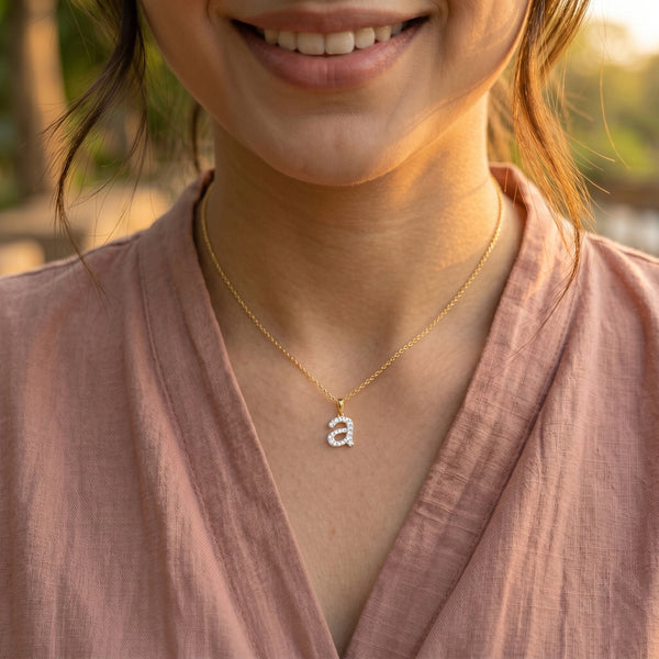 All About A - Lab Diamond Alphabet Pendant