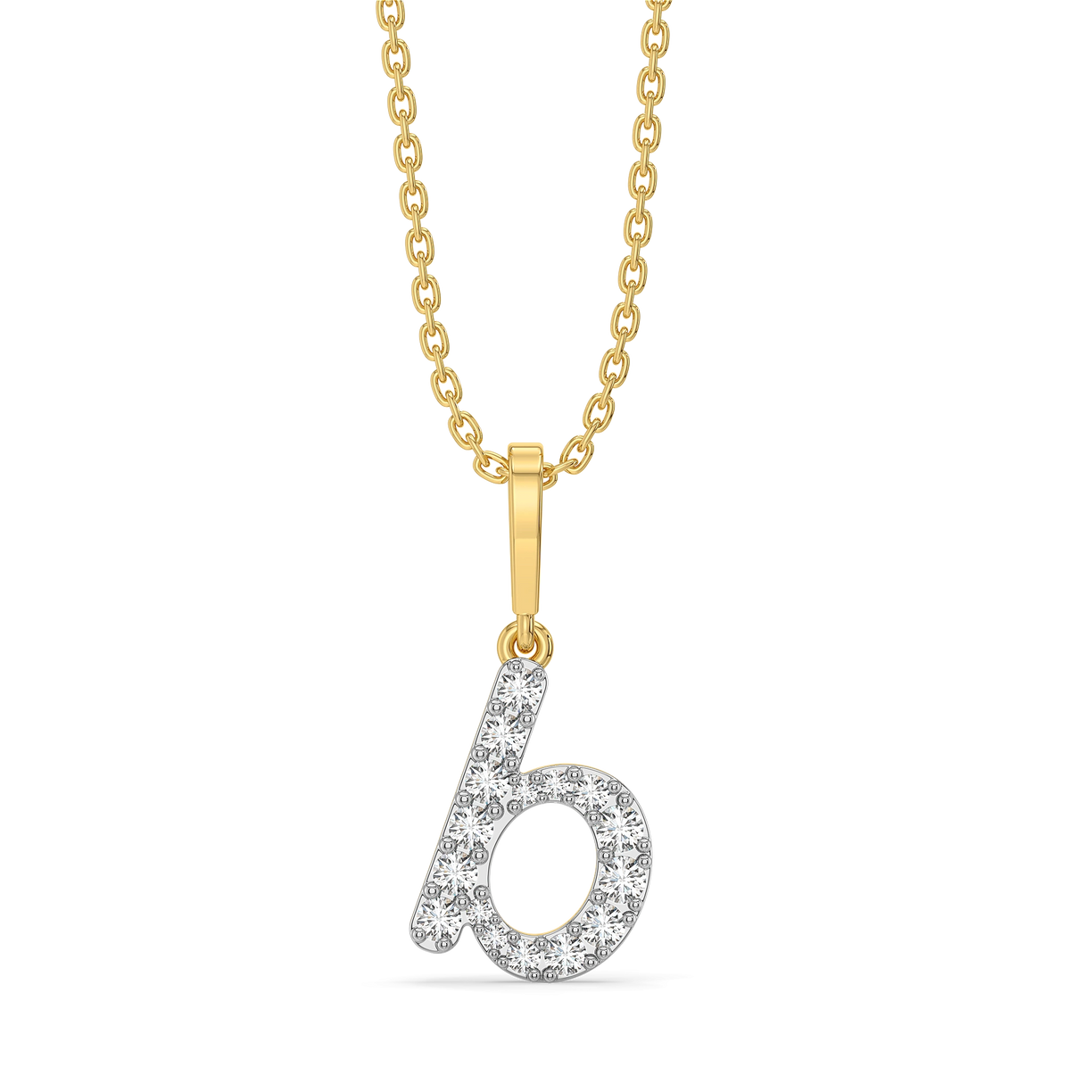 Bubble B - Lab Diamond Alphabet Pendant