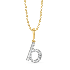 Bubble B - Lab Diamond Alphabet Pendant
