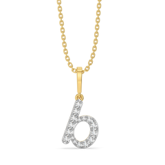 Bubble B - Lab Diamond Alphabet Pendant