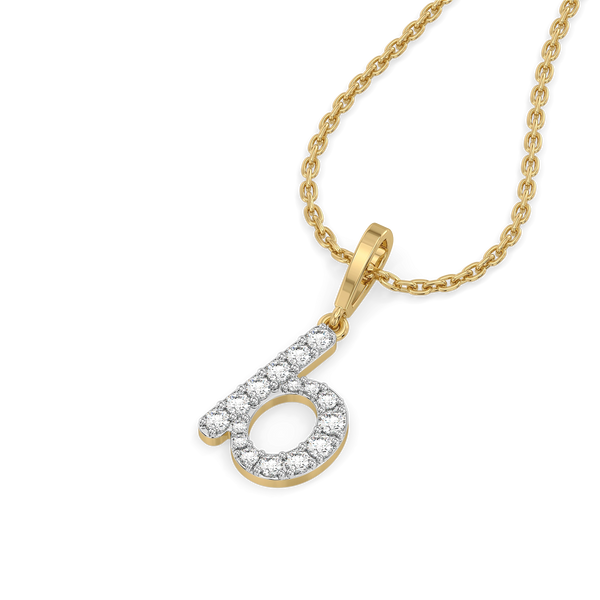 Bubble B - Lab Grown Diamond Alphabet Pendant - Lukson 