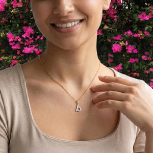 Bubble B - Lab Diamond Alphabet Pendant