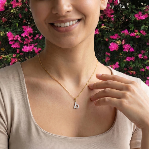 Bubble B - Lab Diamond Alphabet Pendant
