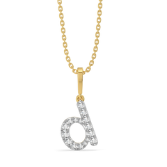 Dainty D - Lab Diamond Alphabet Pendant