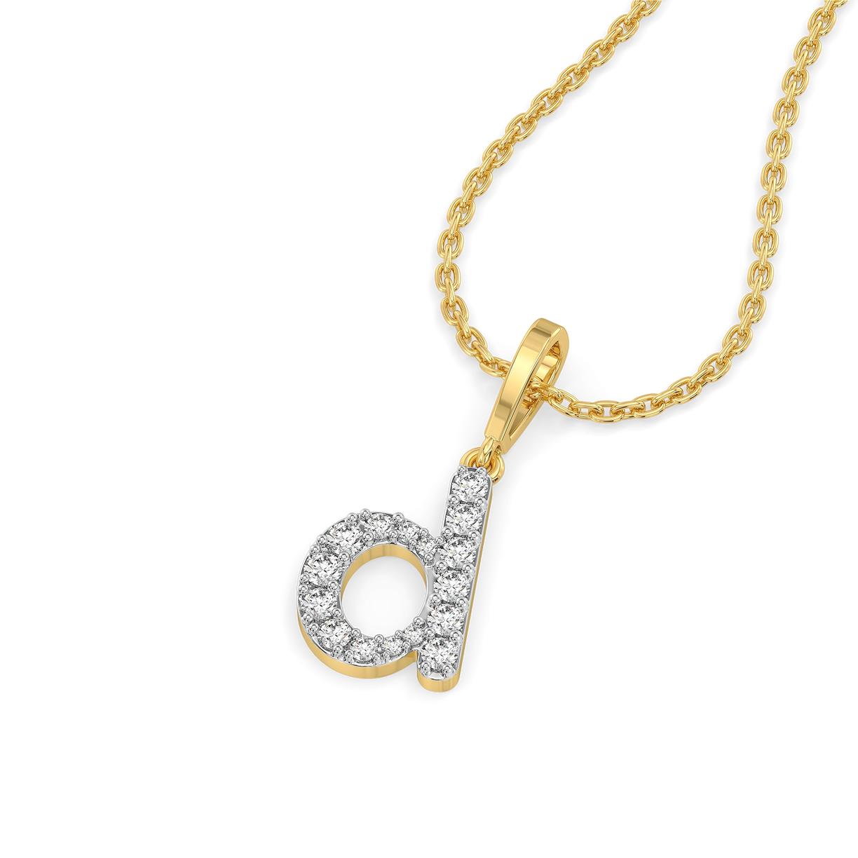 Dainty D - Lab Diamond Alphabet Pendant