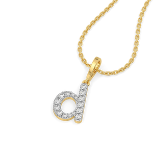 Dainty D - Lab Diamond Alphabet Pendant