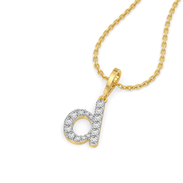 Dainty D - Lab Grown Diamond Alphabet Pendant - Lukson 