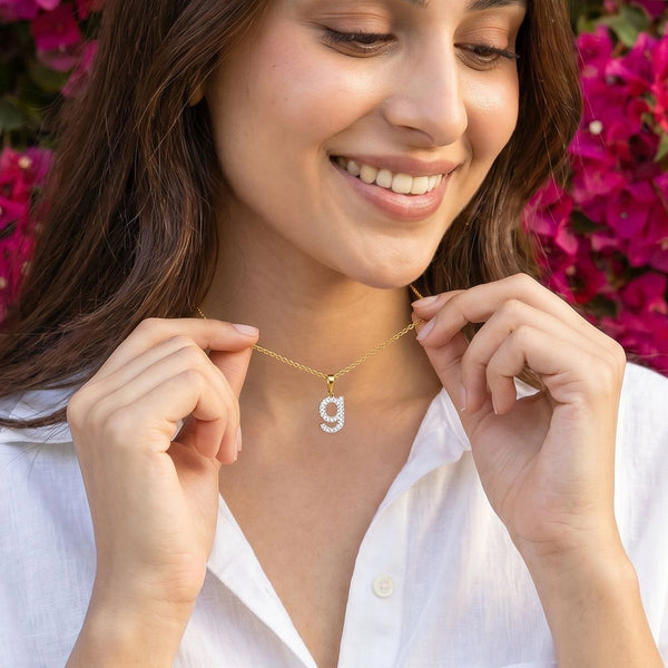 Glow-Up G - Lab Diamond Alphabet Pendant