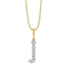 Jolly J - Lab Diamond Alphabet Pendant