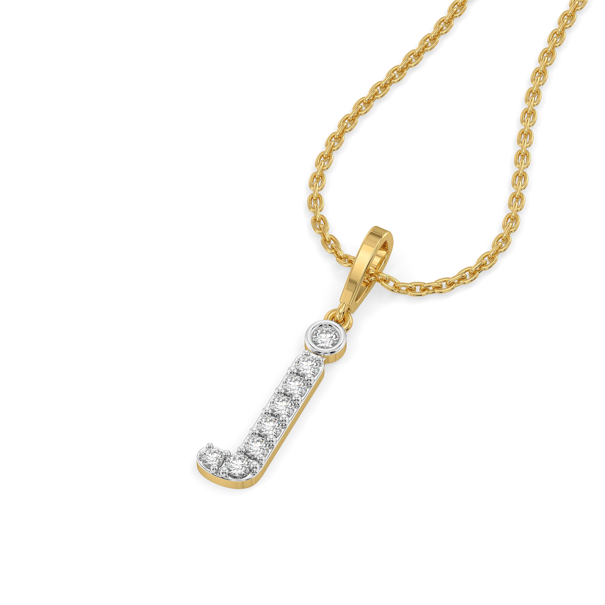 Jolly J - Lab Grown Diamond Alphabet Pendant - Lukson 