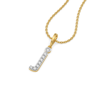 Jolly J - Lab Diamond Alphabet Pendant
