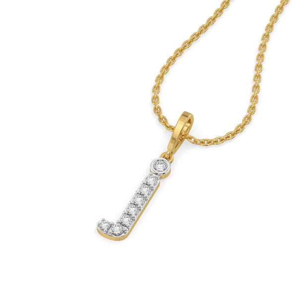 Jolly J - Lab Grown Diamond Alphabet Pendant - Lukson 