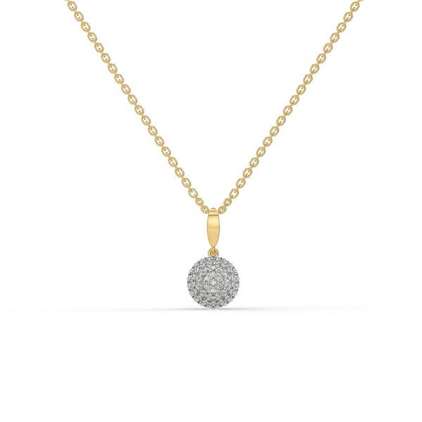 Golden Sphere - Lab Diamond Necklace