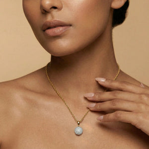 Golden Sphere - Lab Diamond Necklace