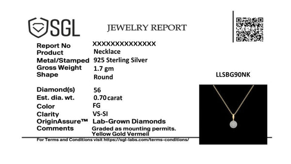 Golden Sphere - Lab Diamond Necklace