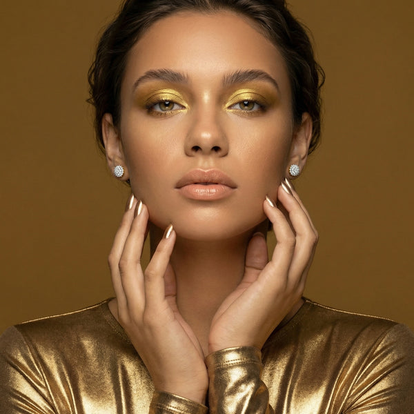 Golden Sphere - Lab Diamond Earrings