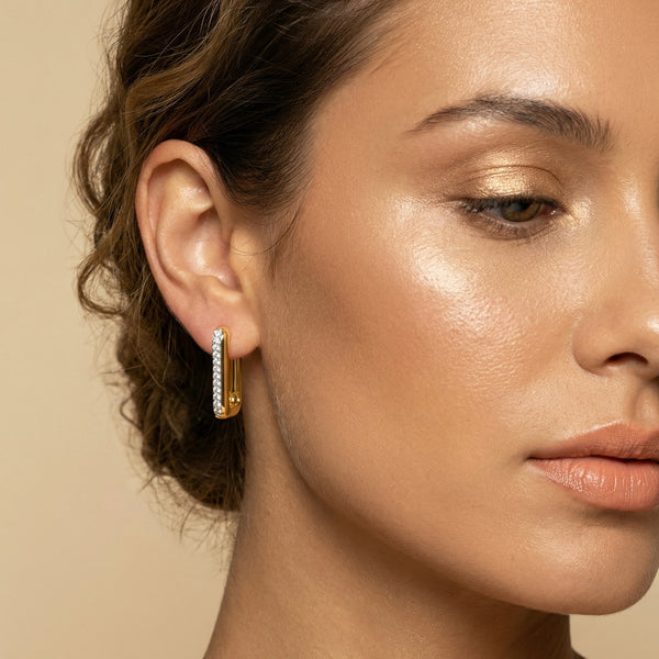 Bold Aura - Lab Diamond Huggie Earrings