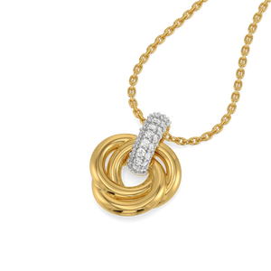 Golden Knot - Lab Diamond Pendant