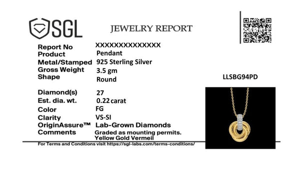 Golden Knot - Lab Diamond Pendant