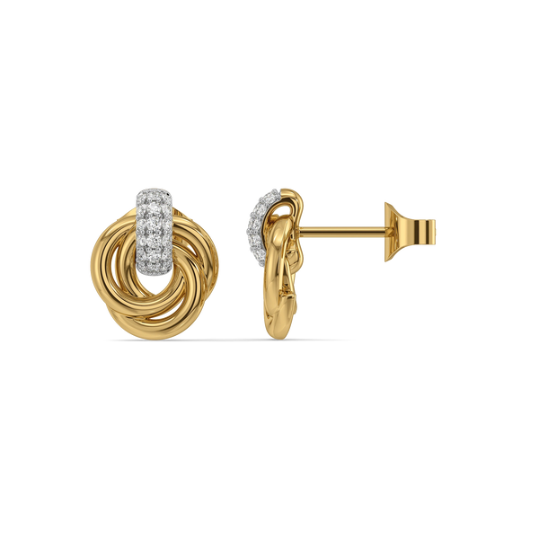 Golden Knot - Lab Diamond Earrings