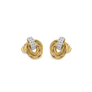 Golden Knot - Lab Diamond Earrings