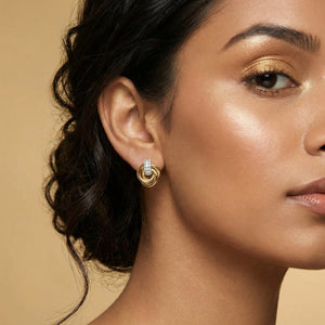 Golden Knot - Lab Diamond Earrings