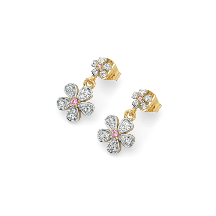 Rosy Garden - Lab Diamond Drop Earrings