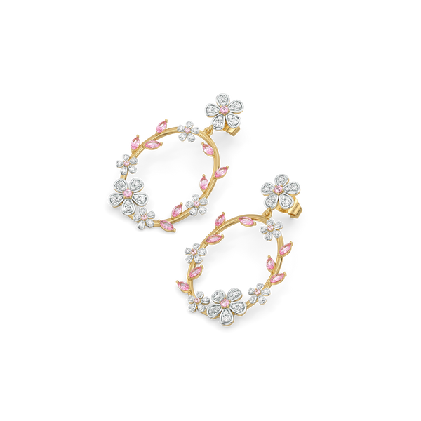 Lukson Blush Bouquet Lab Grown Diamond Drop Earrings