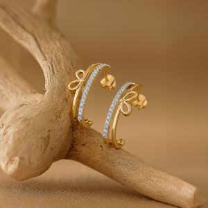 Ribboned Dreams - Lab Diamond Hoops