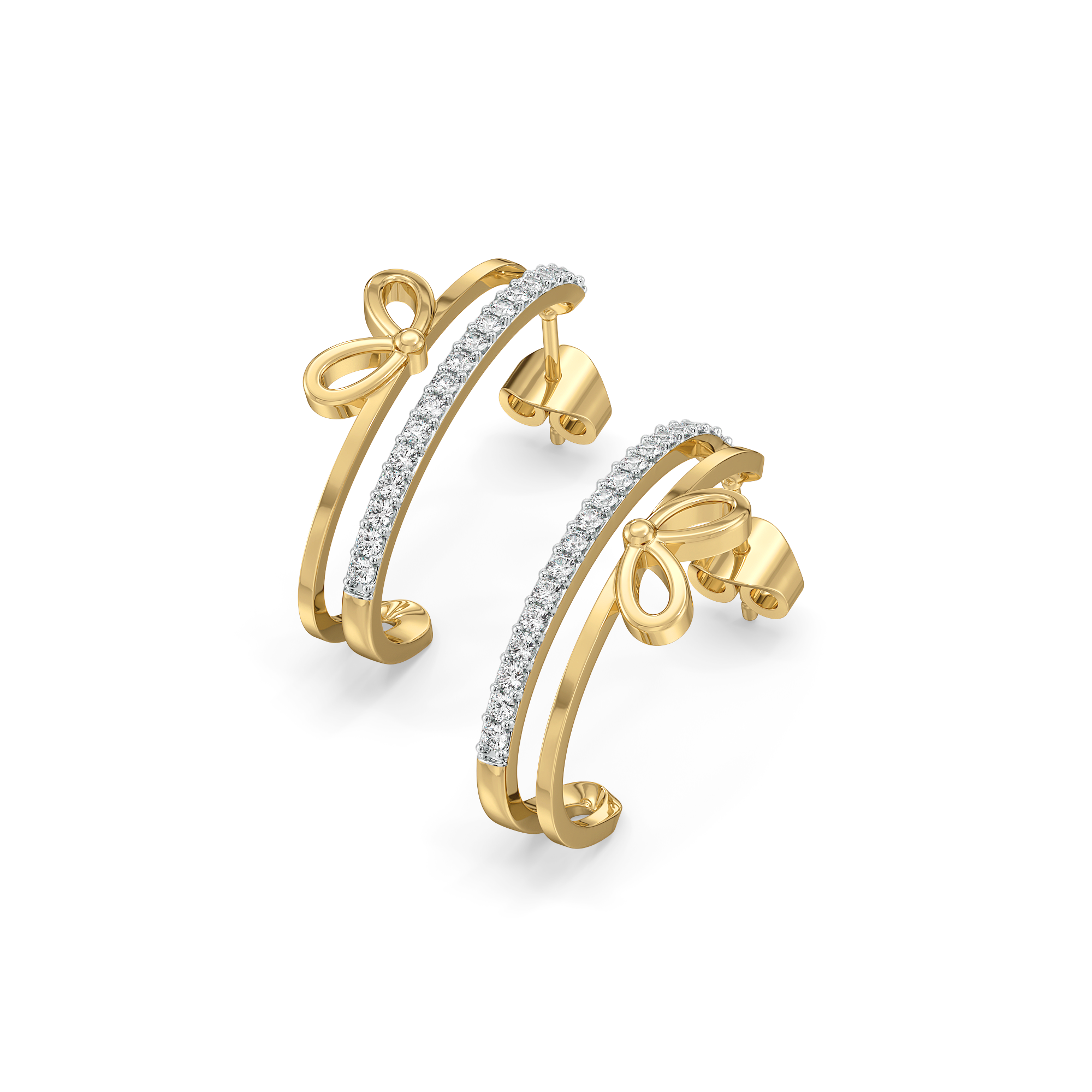 Ribboned Dreams - Lab Diamond Hoops