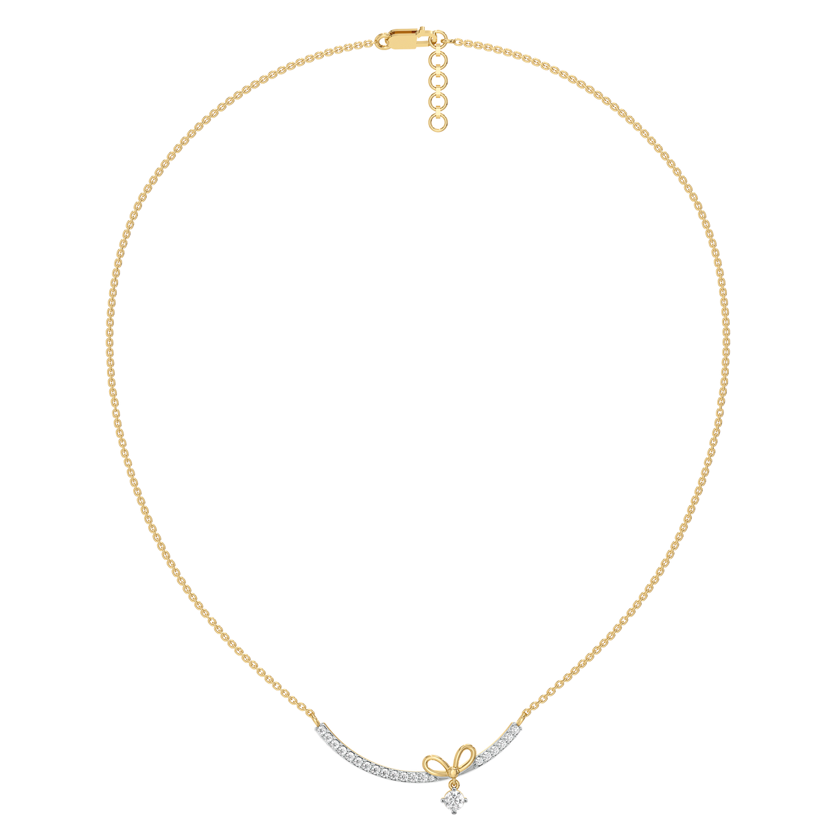 Ribboned Dreams - Lab Diamond Necklace