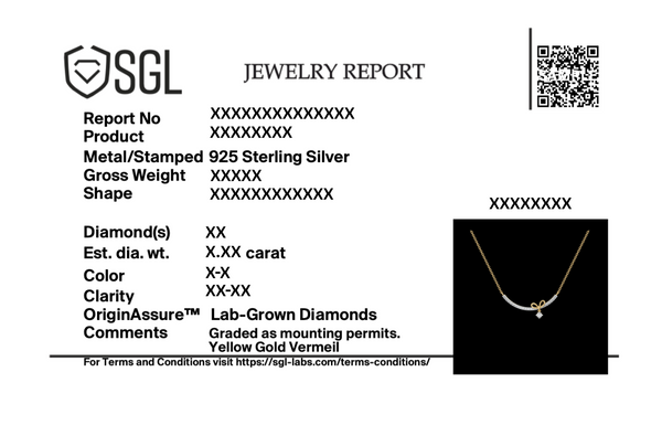 Certified Ribboned Dreams - Lab Grown Diamond Necklace