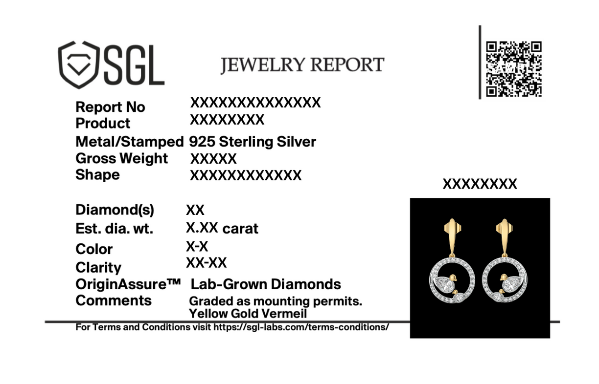 Lukson certified lab grown diamond earrings
