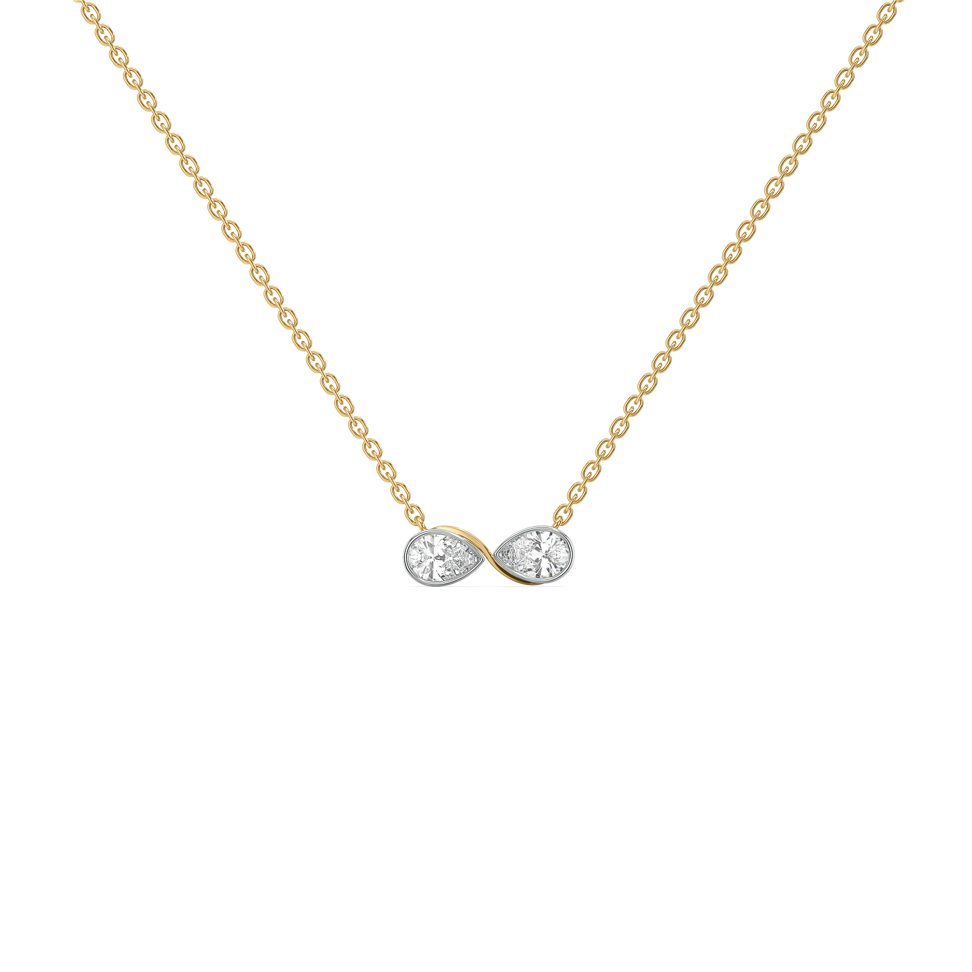 Infinity Pears - Lab Diamond Necklace