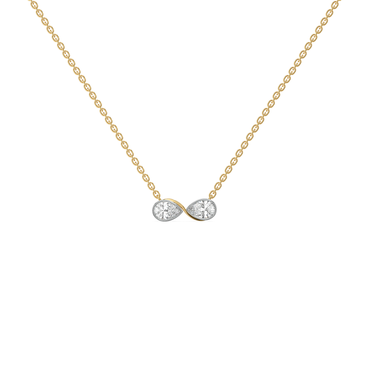 Infinity Pears - Lab Diamond Necklace