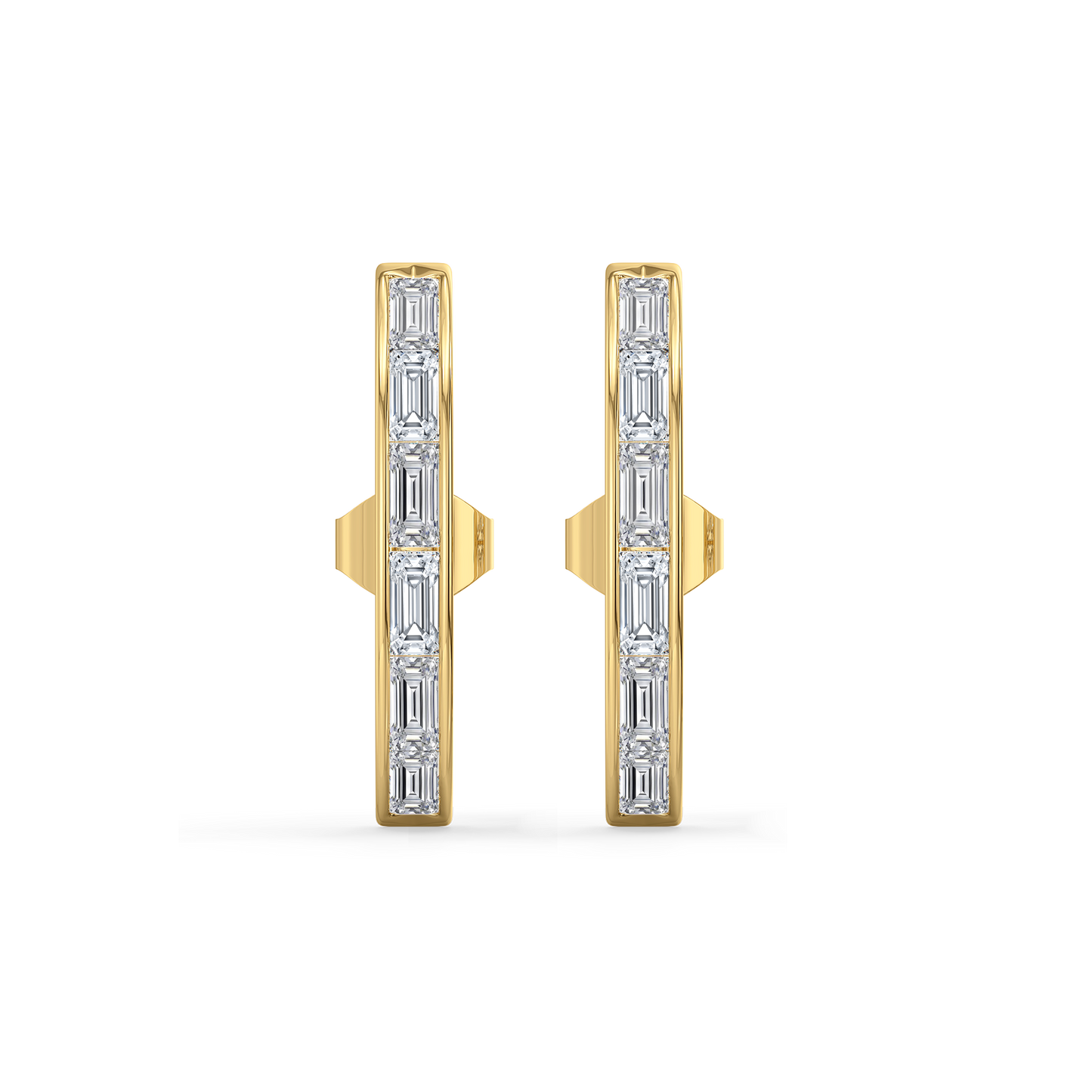 Baguette Brilliance - Lab Diamond Hoop Earrings