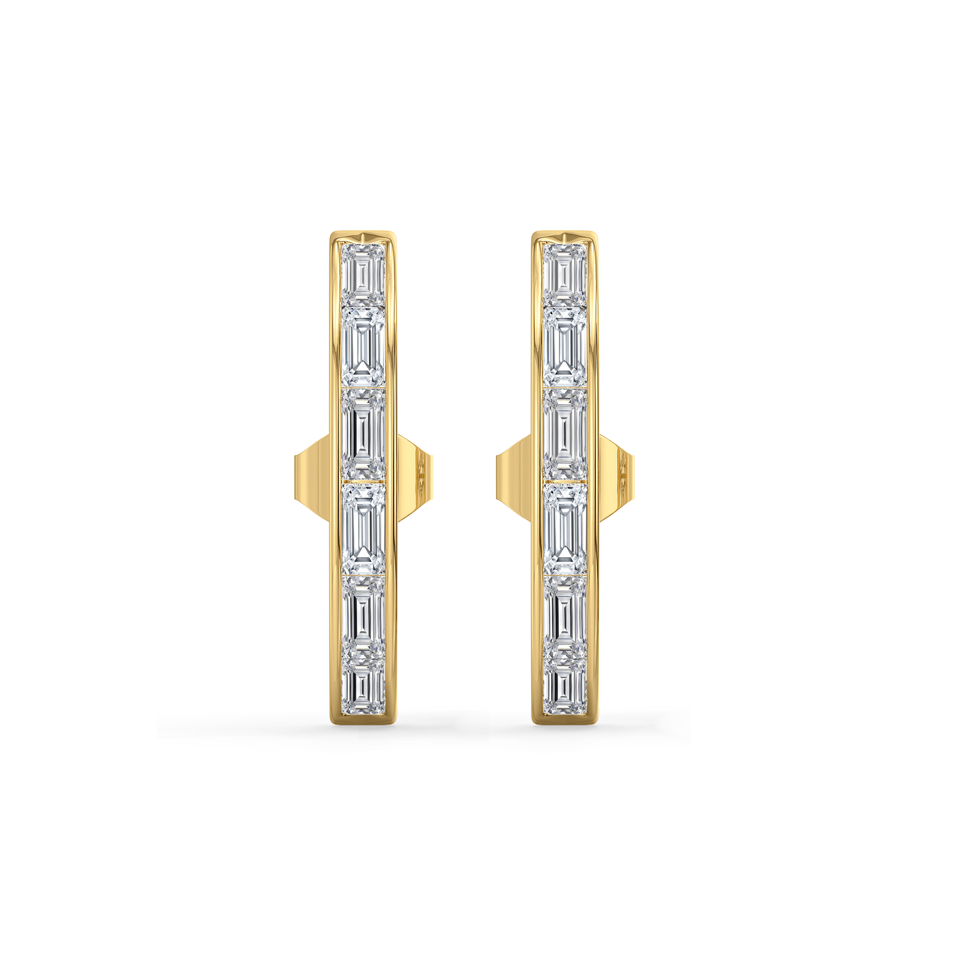 Baguette Brilliance - Lab Diamond Hoop Earrings