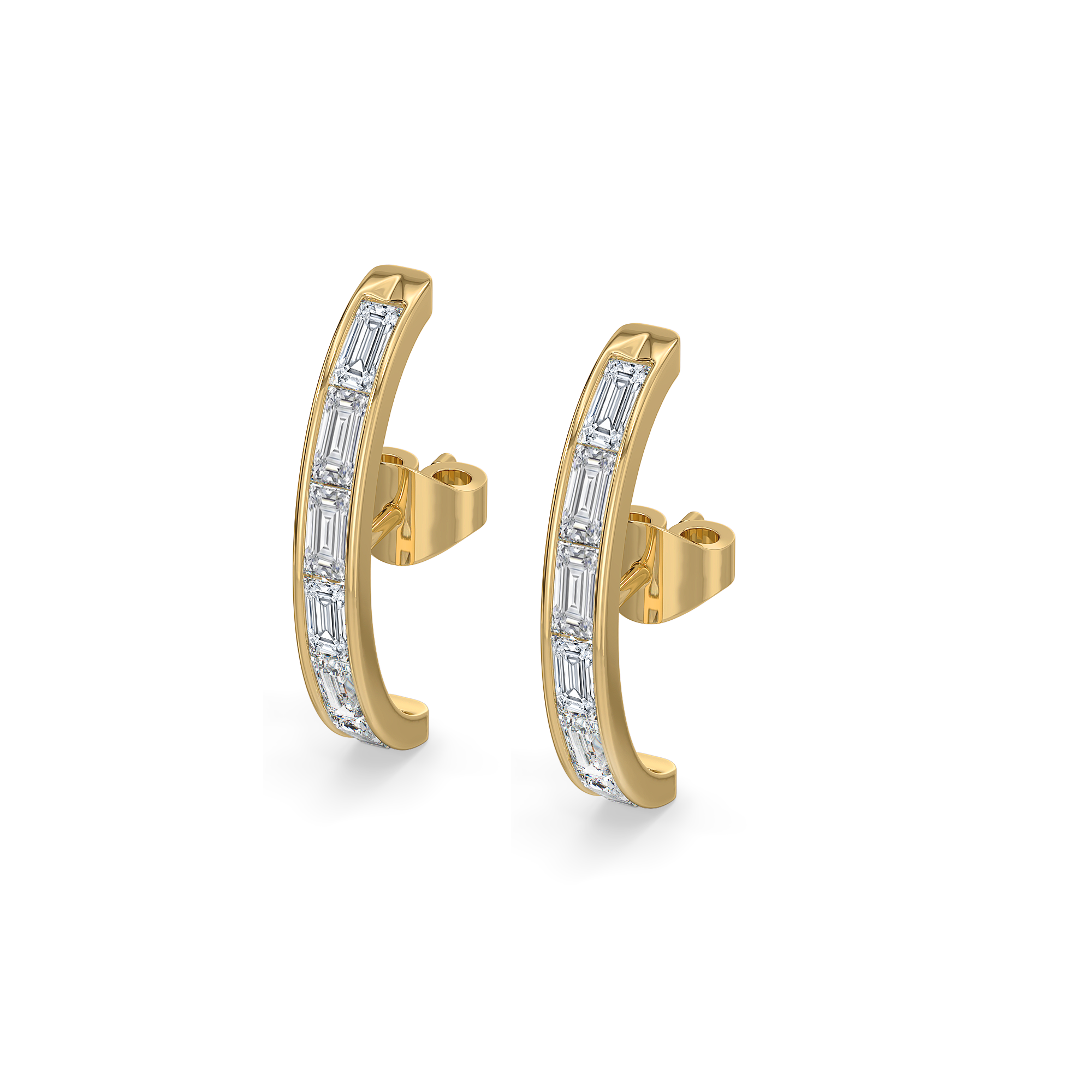 Baguette Brilliance - Lab Diamond Hoop Earrings
