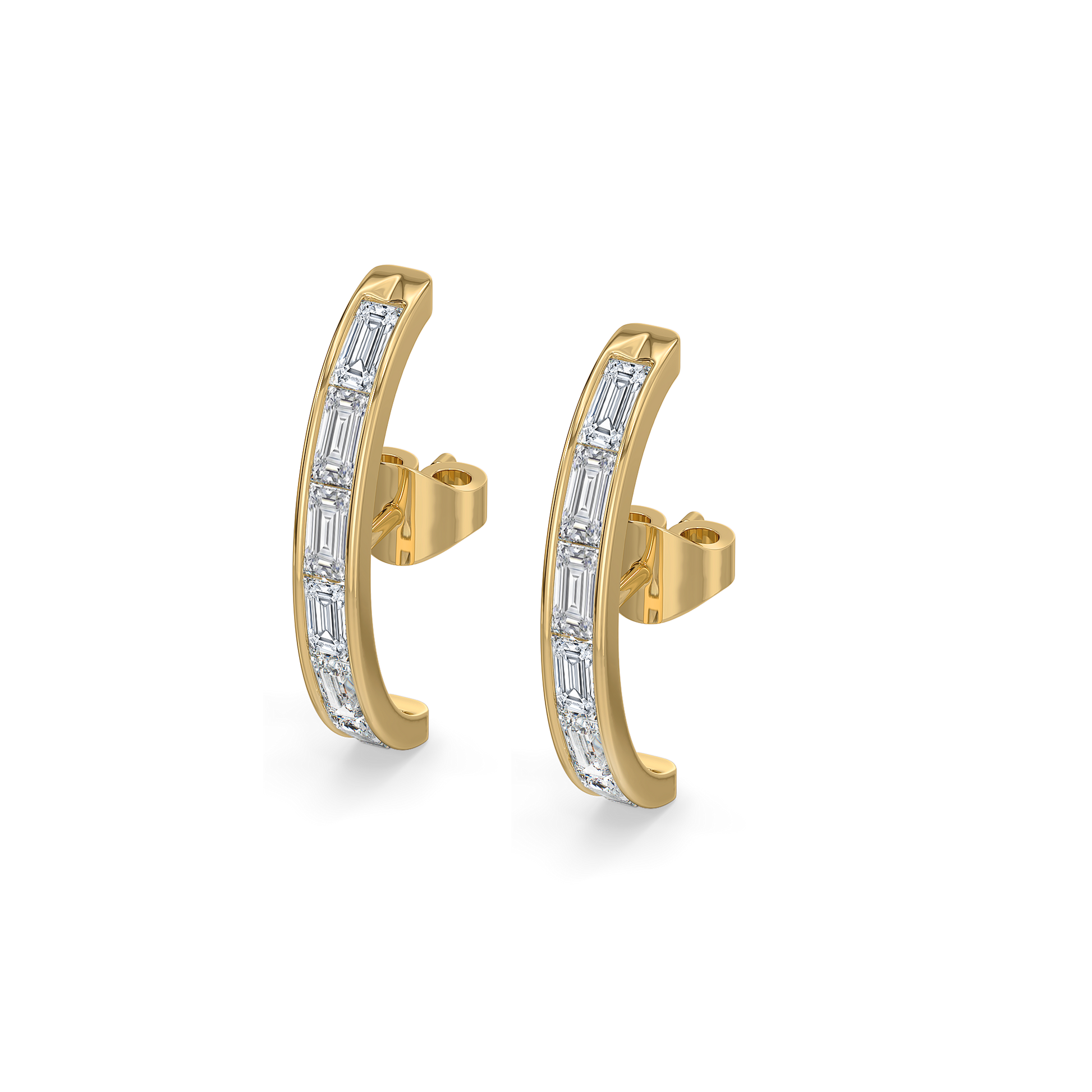 Baguette Brilliance - Lab Diamond Hoop Earrings