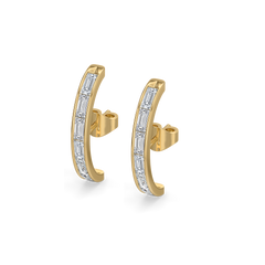 Baguette Brilliance - Lab Diamond Hoop Earrings