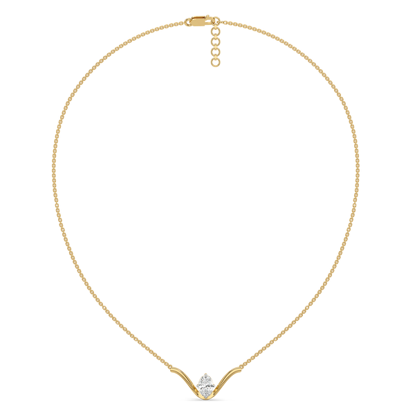 Lukson Elegant Oval Cut Pure Gold Lab Grown Diamond Necklace for Women