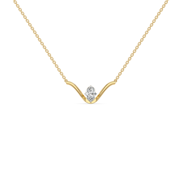 Elegant Oval - Pure Gold Lab Diamond Necklace