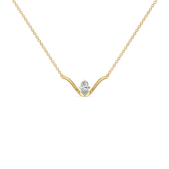 Elegant Oval - Pure Gold Lab Diamond Necklace
