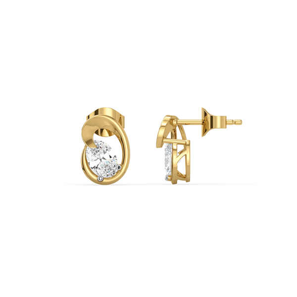 Lukson Lume Arc 18K Gold Lab Grown Diamond Solitaire Earring for Women